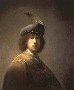 Rembrandt van rijn Self-Portrait with Plumed Beret USA oil painting artist